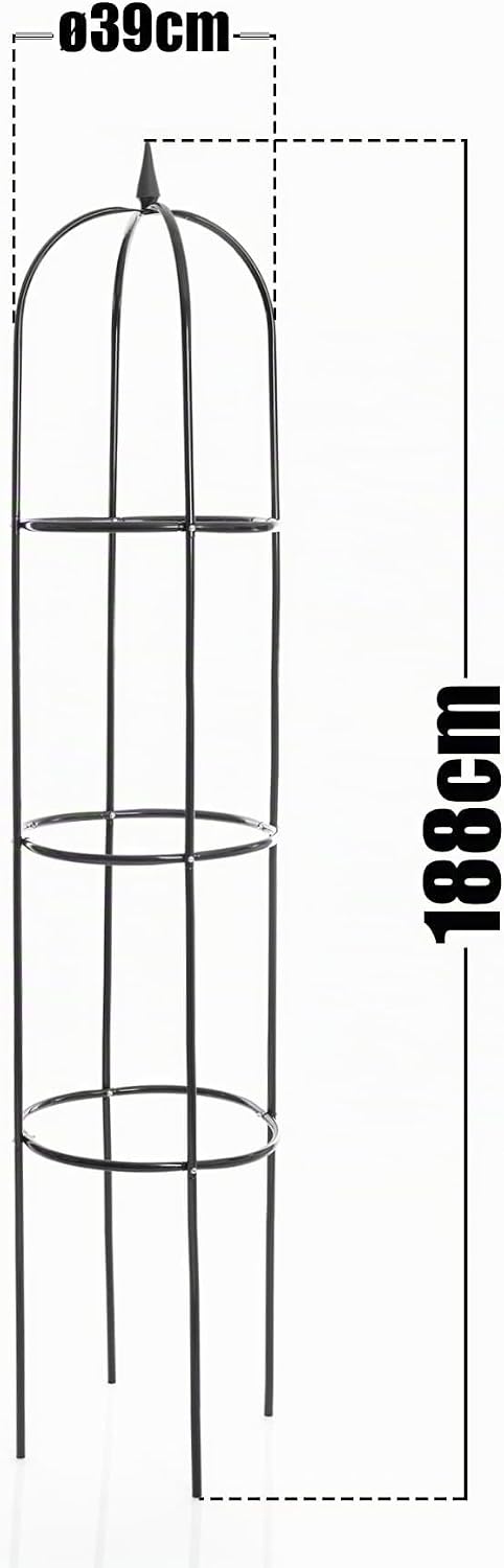 BigDean Rankhilfe Rosenbogen 40 x 200 cm grün witterungsbeständig - Obelisk Rankturm Rankenhilfe Ros
