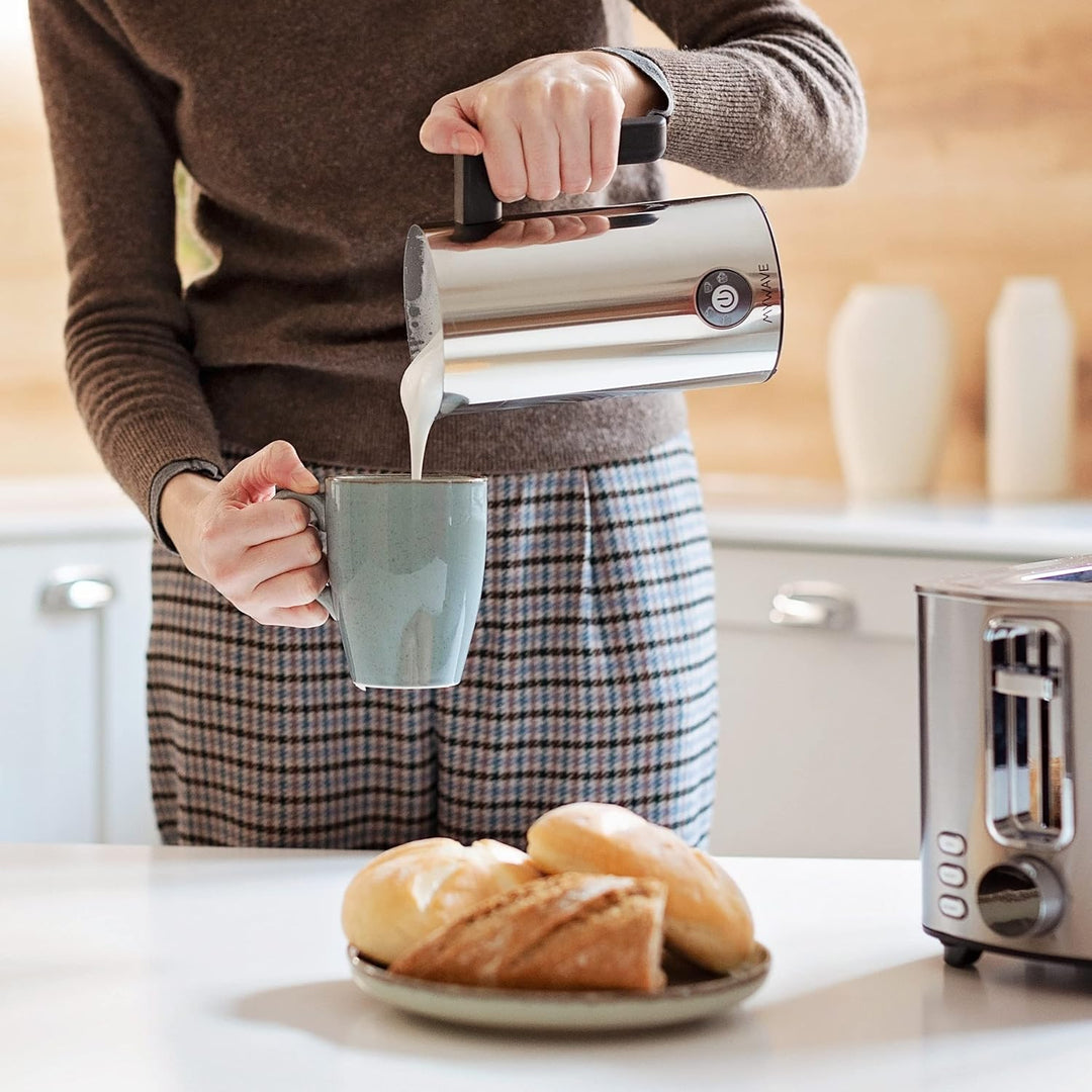 MYWAVE 8436587301094 Milchaufschäumer Sorgt für Perfekten Schaum, Stainless Steel