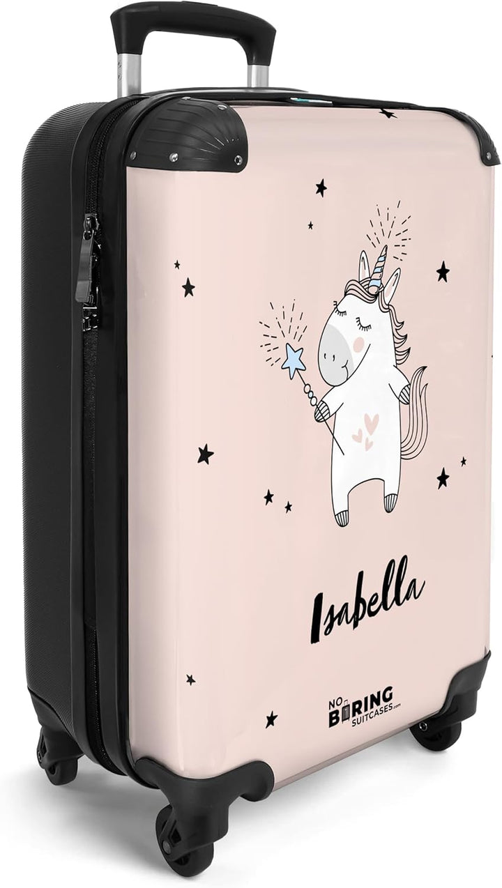 NoBoringSuitcases.com® Kinderkoffer Mädchen - Koffer Kinder - Hartschalenkoffer Einhorn - Reisekoffe