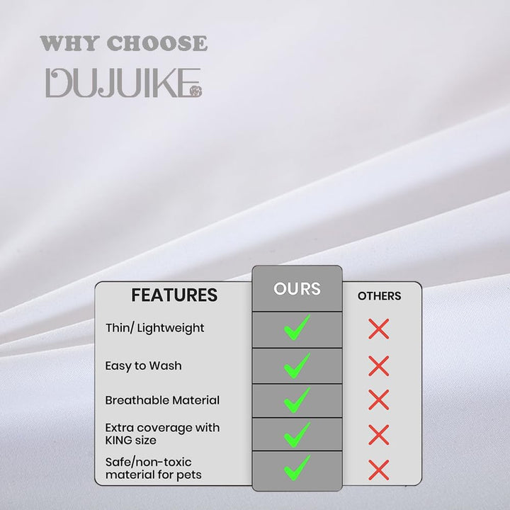 DUJUIKE 100% wasserdichte Schutzdecke oder Liner für Bett, Matratzenschoner für das Bett, Wiederverw