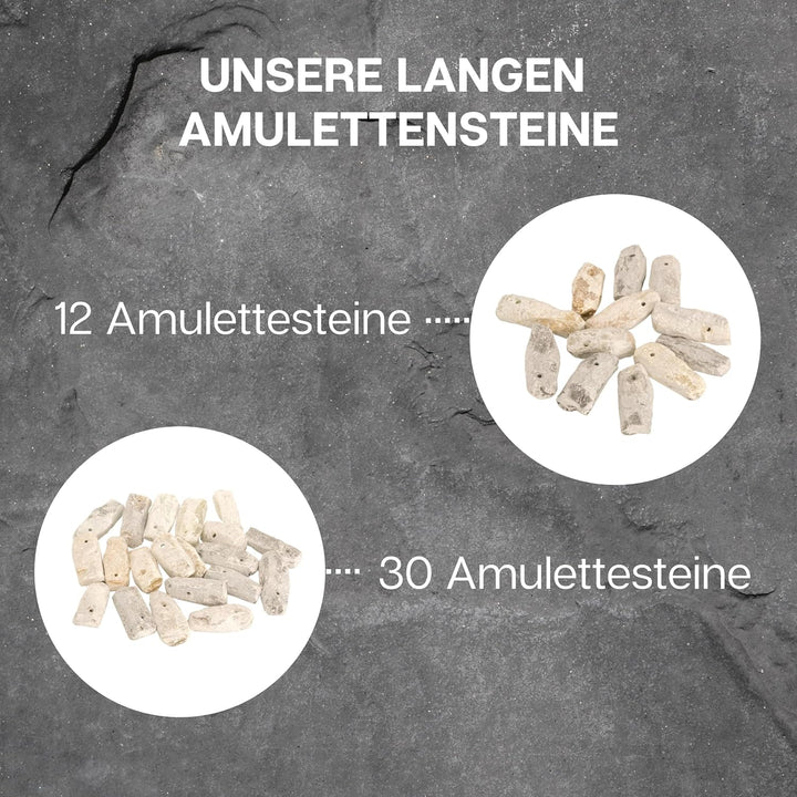 artdee® Speckstein Amulettsteine mit Loch (12 Stück) – handgefertigte Schmuckanhänger aus Speckstein