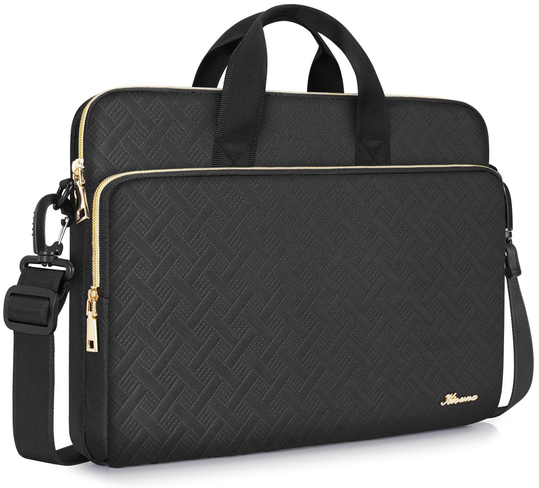 kizuna Laptoptasche 13 bis 17 Zoll, wasserdicht, Handtasche 17 Inch Schwarzer Schultergurt, 17 Inch