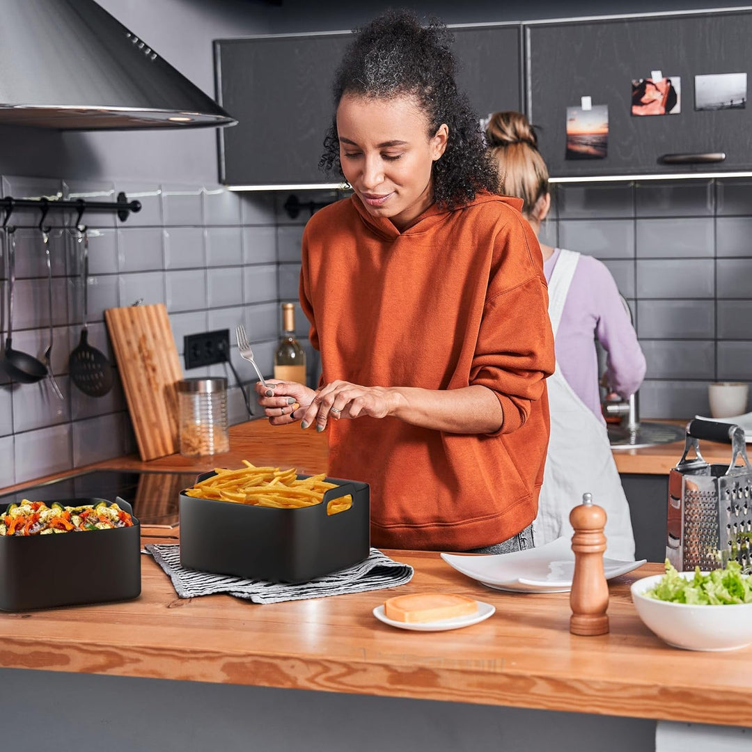 UNBOX 2PCS Silikonform Heissluftfritteuse für Philips XL 6,2L, 21cm Air Fryer Silikon Einsatz kompat