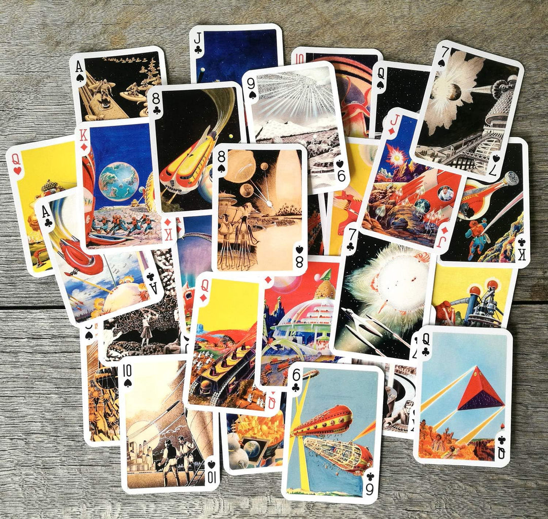 Frank Paul SCI FI Spielkarten (Poker Deck 54 Karten alle unterschiedlich) Vintage Sci Fi Comic Art P