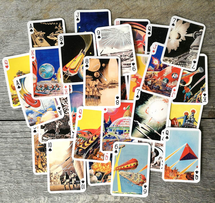 Frank Paul SCI FI Spielkarten (Poker Deck 54 Karten alle unterschiedlich) Vintage Sci Fi Comic Art P