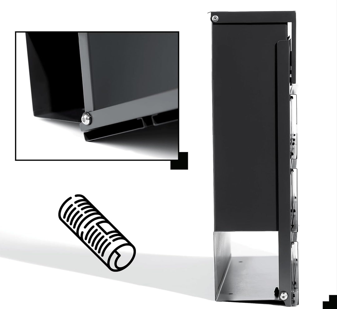 Design Anthrazit Briefkasten mit Hausnummer & Ihre Namen Gravur Personalisiert, Wandbriefkasten mit