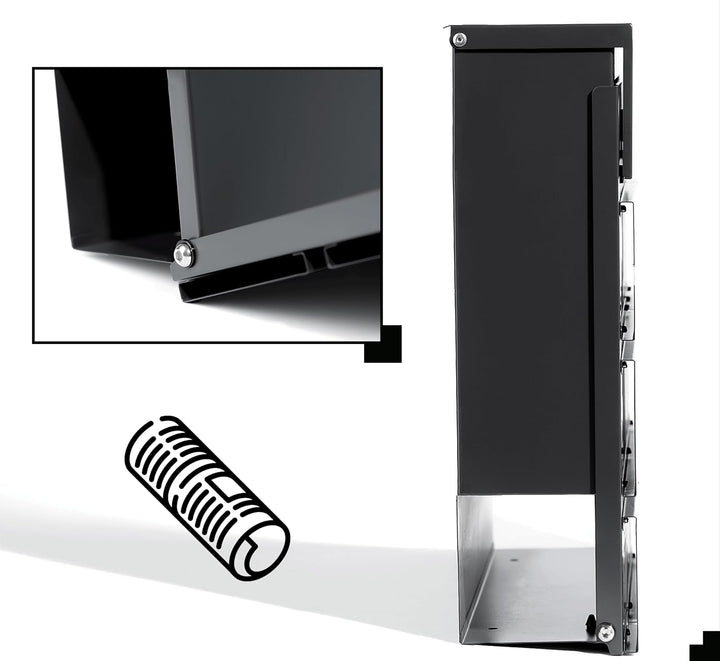 Design Anthrazit Briefkasten mit Hausnummer & Ihre Namen Gravur Personalisiert, Wandbriefkasten mit