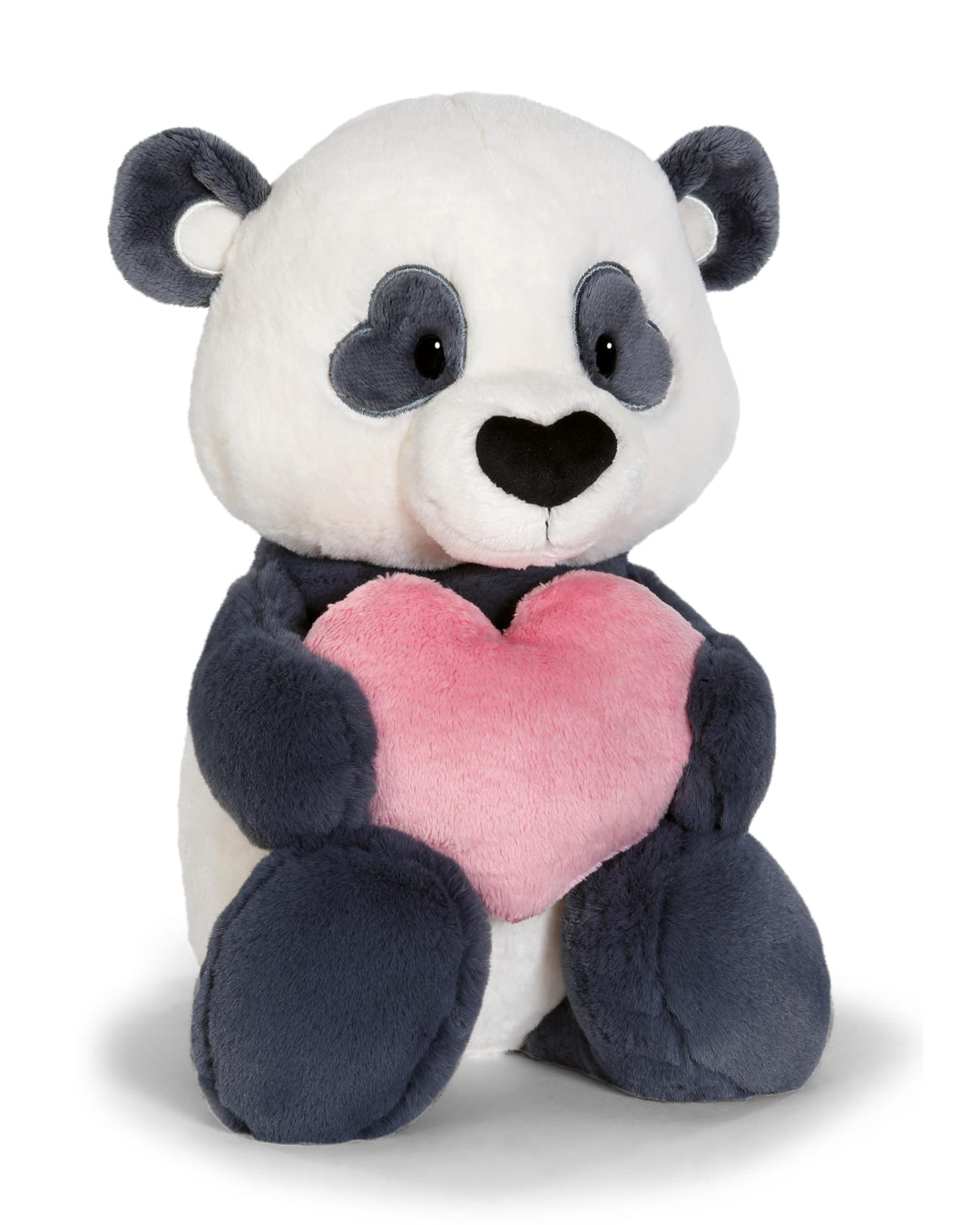 NICI Kuscheltier Love Panda mit Herz 25cm - schwarz - Weiches Plüschtier – niedliches Stofftier zum