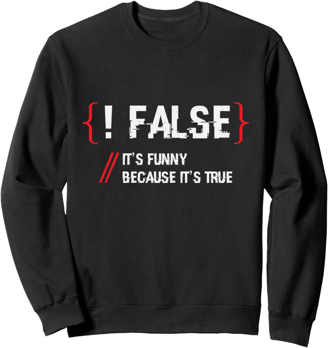 !False Its Funny Because Its True Programmierer Sweatshirt
