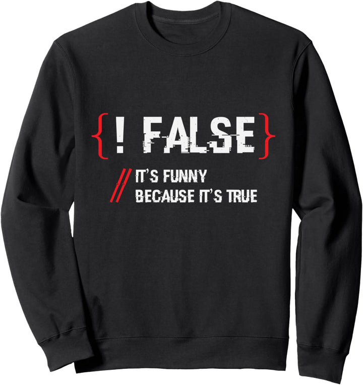 !False Its Funny Because Its True Programmierer Sweatshirt