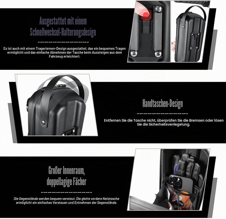 wasserdichte Lenkertasche Escooter: 3L E Scooter Tasche mit Multicolor Elastische Kordel Schnellvers