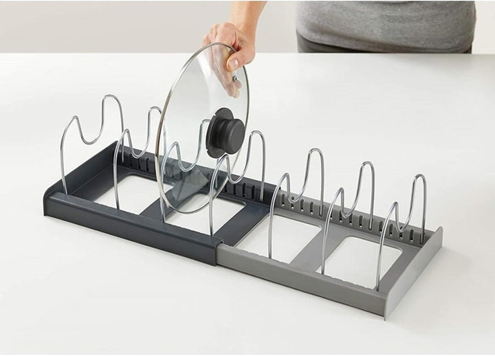 2 Stück Topfdeckelhalter Verstellbaren, Pfannenhalter für Schublade, Deckel Organizer Küche, Deckelh