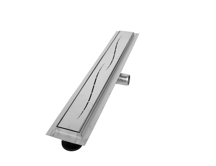 VILSTEIN Duschrinne 110cm, Edelstahl Bodenablauf Komplettset, extra flach, Siphon mit Geruchsstop, H