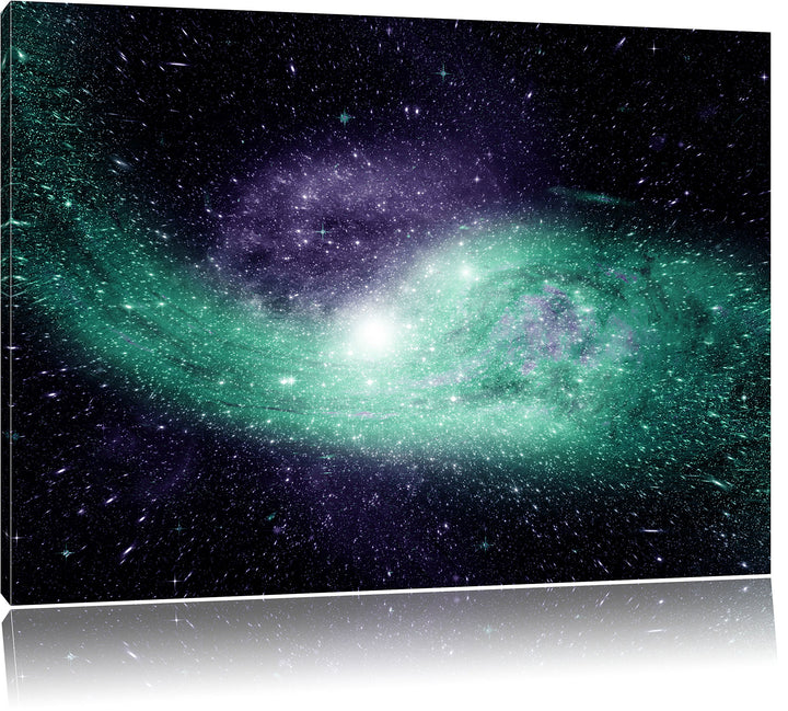 Pixxprint Ferne Galaxie im Sternenstaub, Format: 100x70 auf Leinwand, 100x70