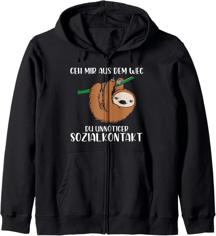 Geh mir aus dem Weg du unnötiger Sozialkontakt Faultier Kapuzenjacke