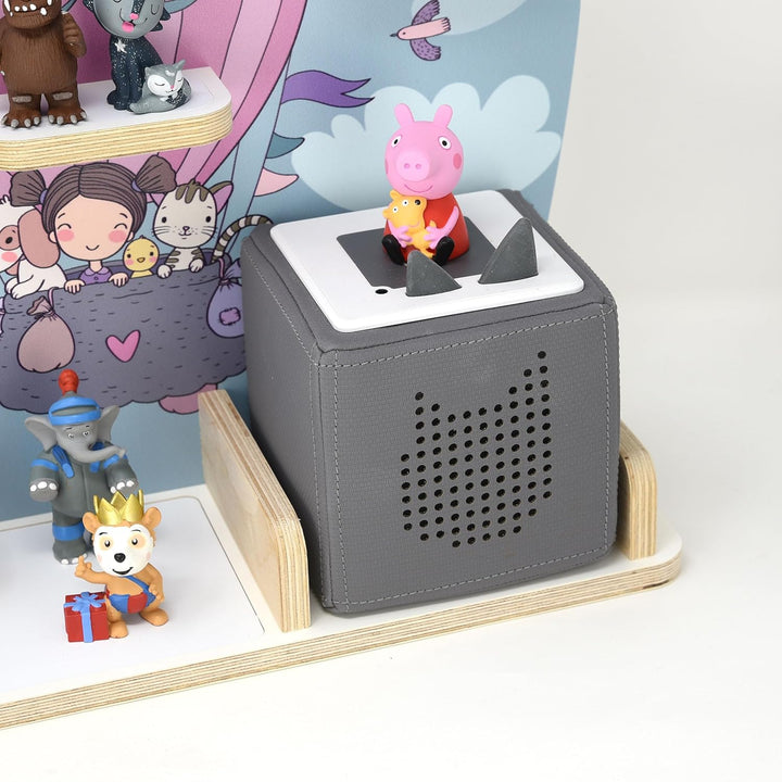stadtecken Kinder Regal für Musikbox I Geeignet für die Toniebox und ca. 35 Tonies I Perfekte Aufbew