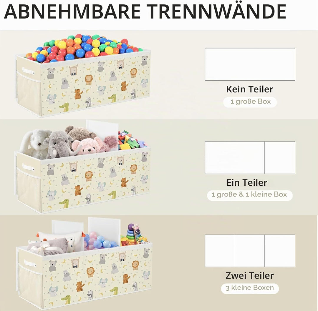 Spielzeugkiste Aufbewahrungsbox mit Deckel Kinder 96 x 32 x 40 cm, Faltbare und Platzsparend für Kin