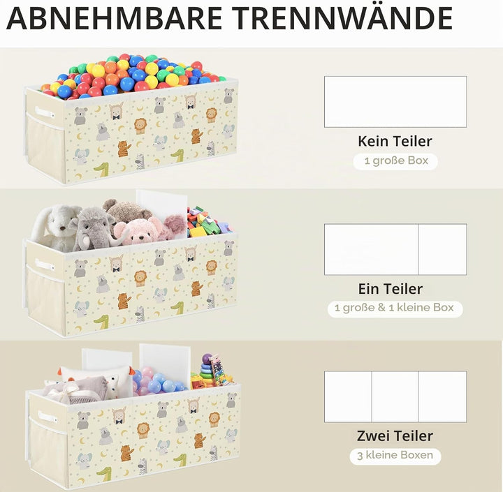 Spielzeugkiste Aufbewahrungsbox mit Deckel Kinder 96 x 32 x 40 cm, Faltbare und Platzsparend für Kin