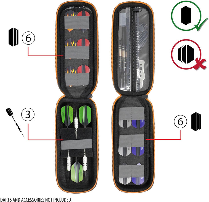 USA Gear Dartkoffer Halfter - 3-Dart-Tasche für Soft-Tip-Darts mit Aufbewahrung für Kunststoffspitze