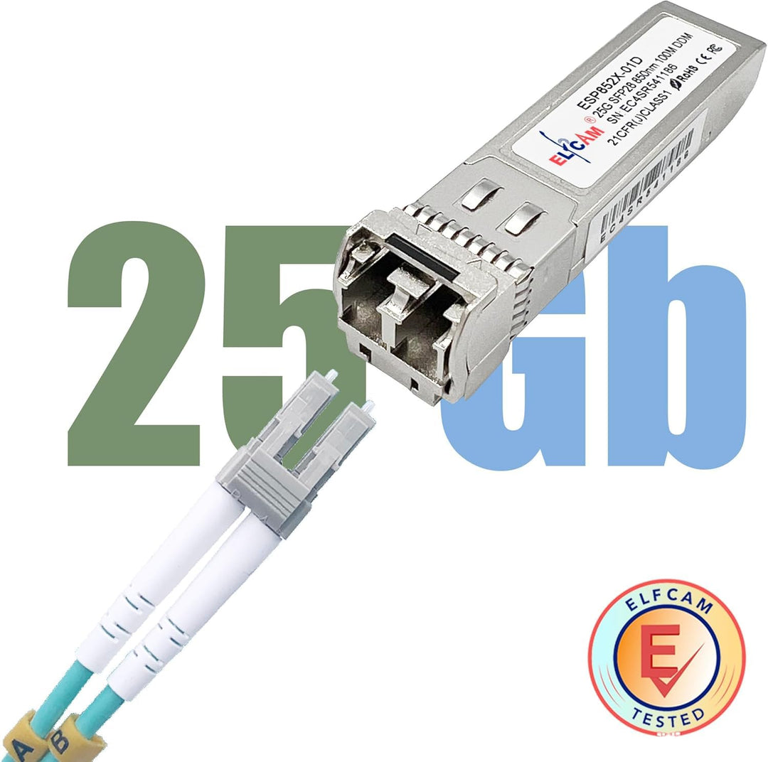 Elfcam® - 25G SFP28 SR Netzwerk-Transceiver-Modul Kompatibel mit Cisco SFP28 25GBASE-SR 850nm 100m D