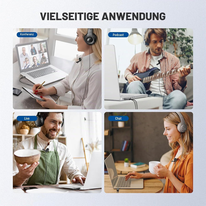 NEEWER USB Ansteckmikrofon Mini Lavalier Mikrofon mit omnidirektionaler Richtwirkung 3,5m Kabel für