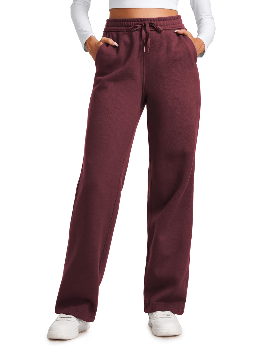 CRZ YOGA Damen Jogginghose Gefütterte Baumwolle Joggers Soft Freizeithose Winter Lounge Hosen mit Ta