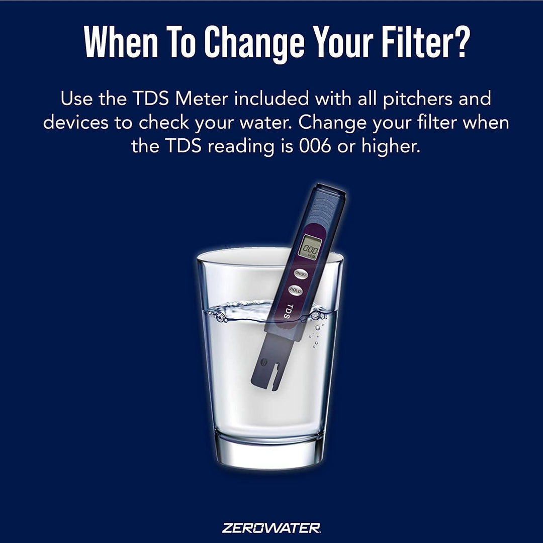 ZeroWater Wasserspender für 30 Tassen mit fortschrittlichem 5-Stufen-Filter + Wasserqualitätsmesser,