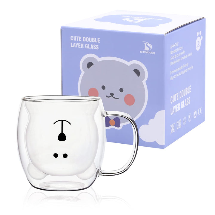 SHENDONG Süsse Bärenbecher Süsse Tassen Bär Tee Kaffeetasse mit Griff 8.5oz Milchtasse für persönlic