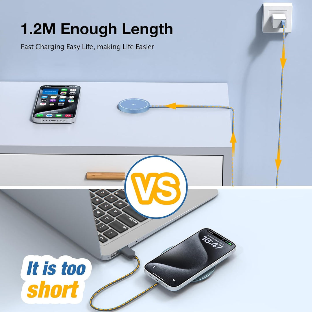 Mag-Safe Ladegerät für iPhone Ladestation: Magnet Wireless Charger Induktive Kabelloses Ladepad Komp