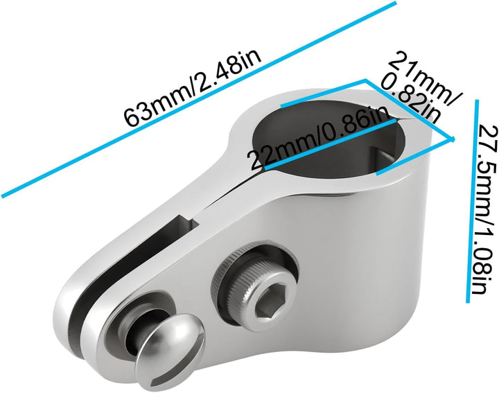 ECSiNG 2 Stück 22 Mm Backen-Gleitschienenhalterung aus Edelstahl 316 Kompatibel mit Bimini-Tops der