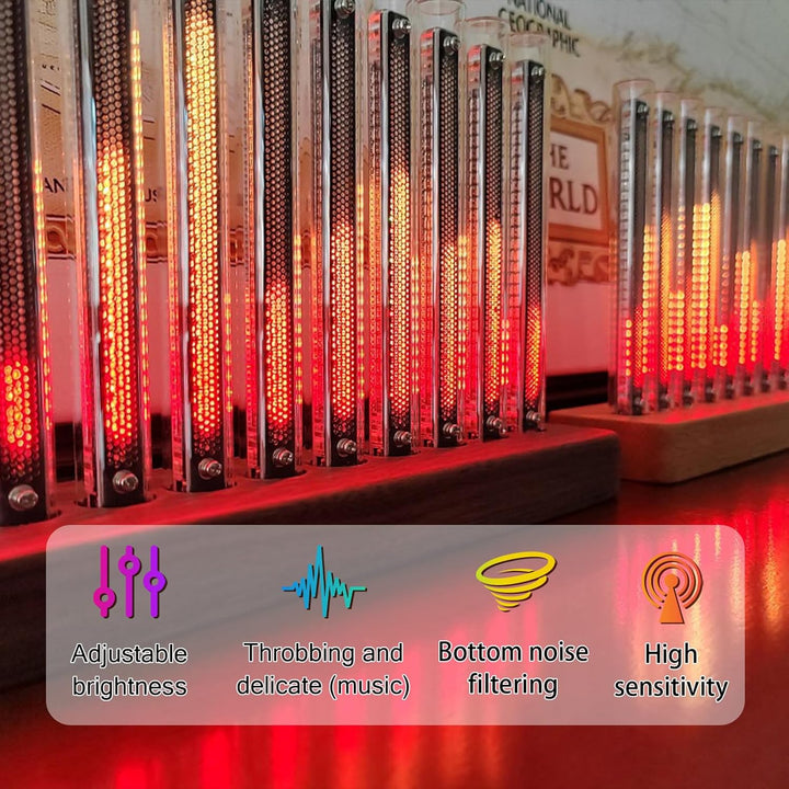LED Nixie Uhr, Nixie Röhrenuhr Tube Clock, Musik Rhythmus Licht, Verschiedene Rhythmusstile, Einstel