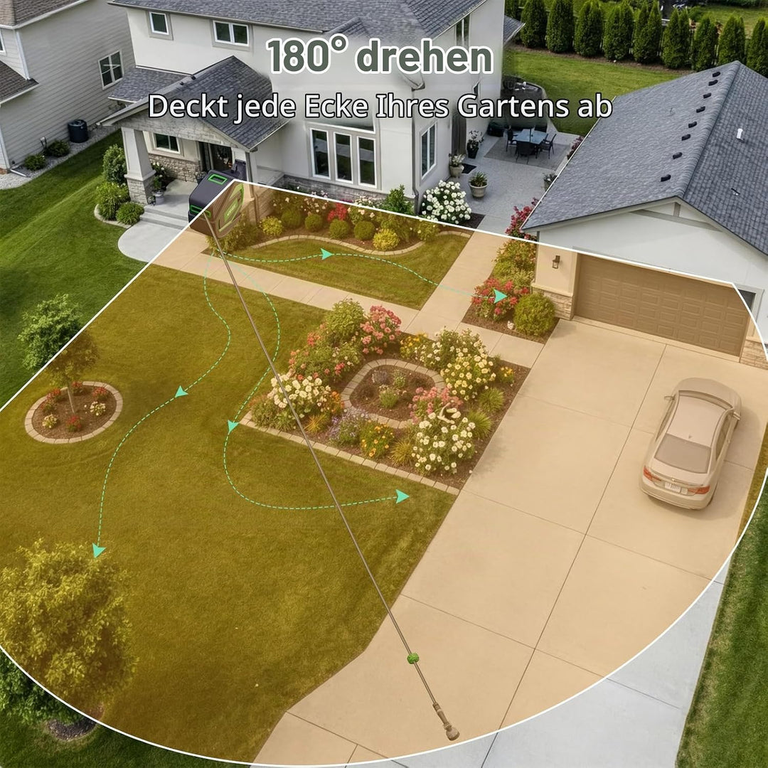 Schlauchtrommel Automatik 30m, Ausziehbarer Gartenschlauch Trommel, 180° Schwenkbar Wand-Schlauchbox