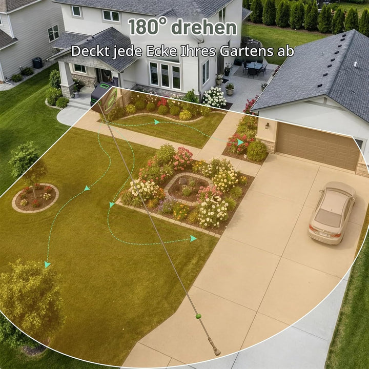 Schlauchtrommel Automatik 30m, Ausziehbarer Gartenschlauch Trommel, 180° Schwenkbar Wand-Schlauchbox
