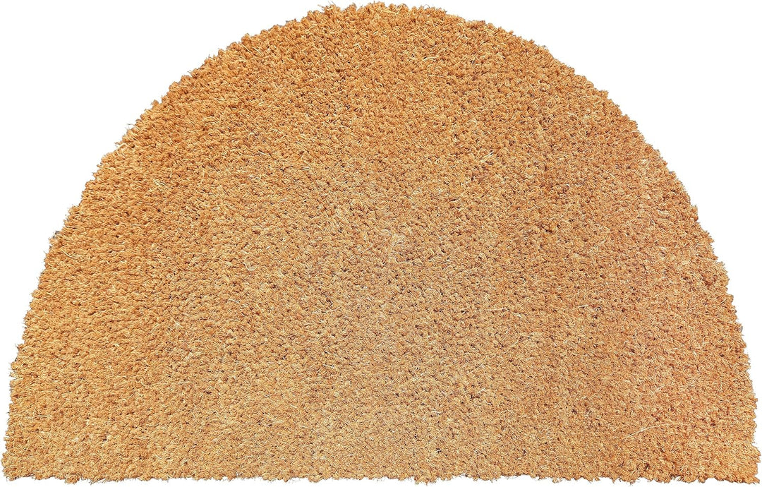 Carpido rutschfeste Kokosmatte - 60 x 90 cm Halbrund Natur - Nachhaltige Naturfaser für den überdach