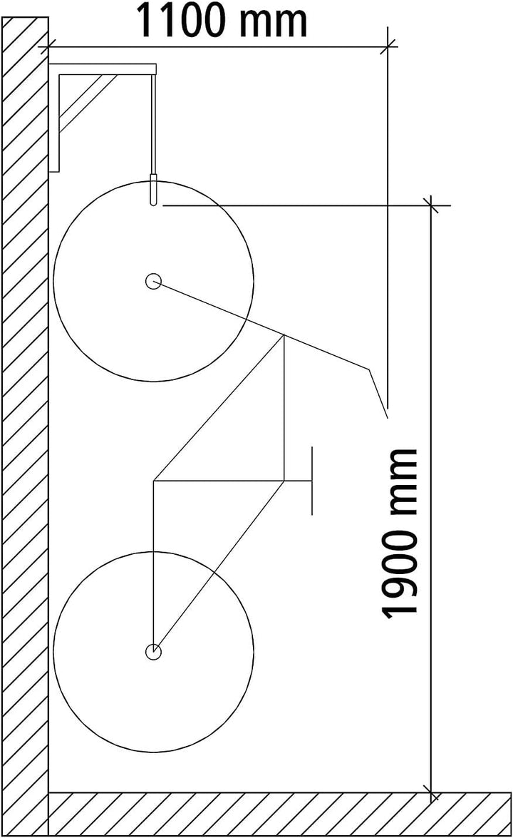 Fahrradständer - Reihen-Hängeparker Modell 3874 mit 4 Einstellplätzen - Wandmontage