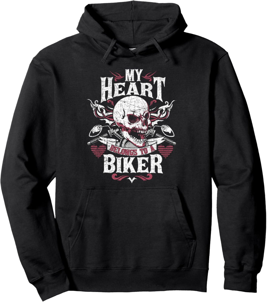 Biker Gear Motorrad Geschenke Frau Freundin Mein Herz Pullover Hoodie
