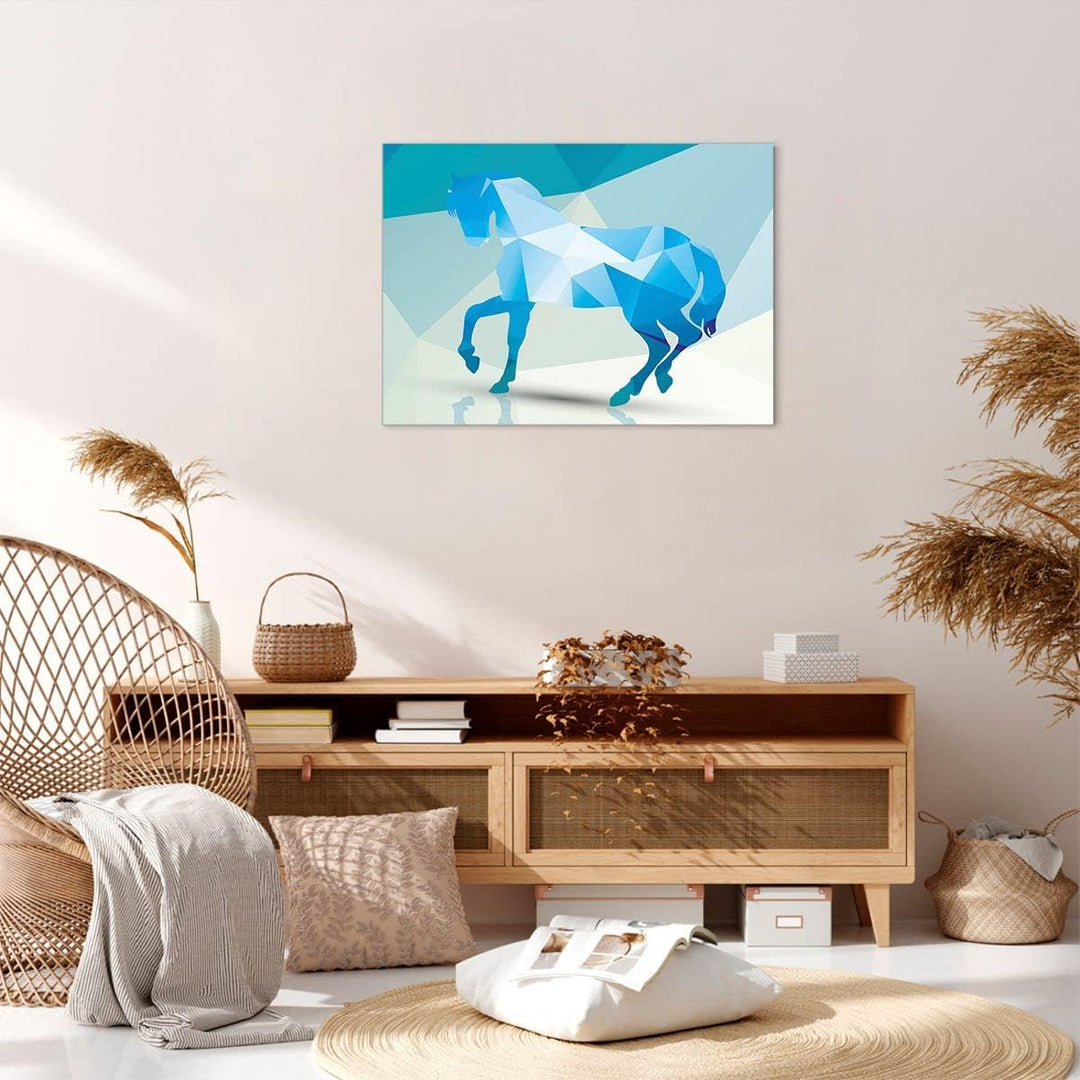 Bilder auf Leinwand Pferd Illustration modern Grafik Leinwandbild 70x50cm Wandbilder Dekoration Wohn