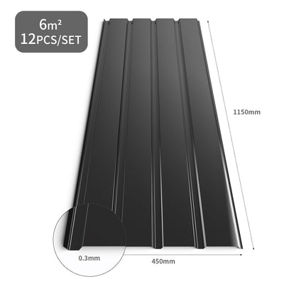 Mondeer Dachbleche, Dachziegel, Verkleidung, verzinktes Metall, 115 x 45 cm/6 m², 0,3 mm, zum Ersetz
