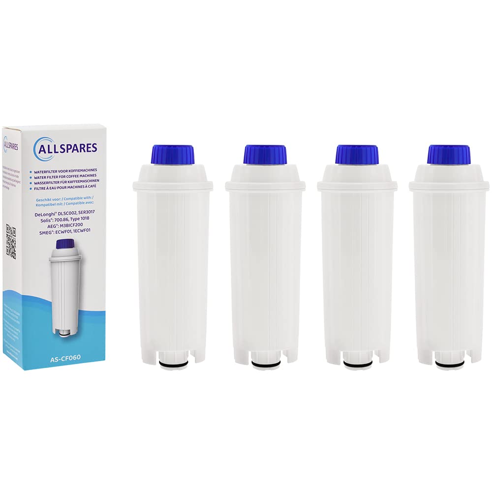 AllSpares Wasserfilter (4 St.) geeignet für Delonghi DLSC002, 5513292811, SER3017, ECAM, ETAM, BCO,