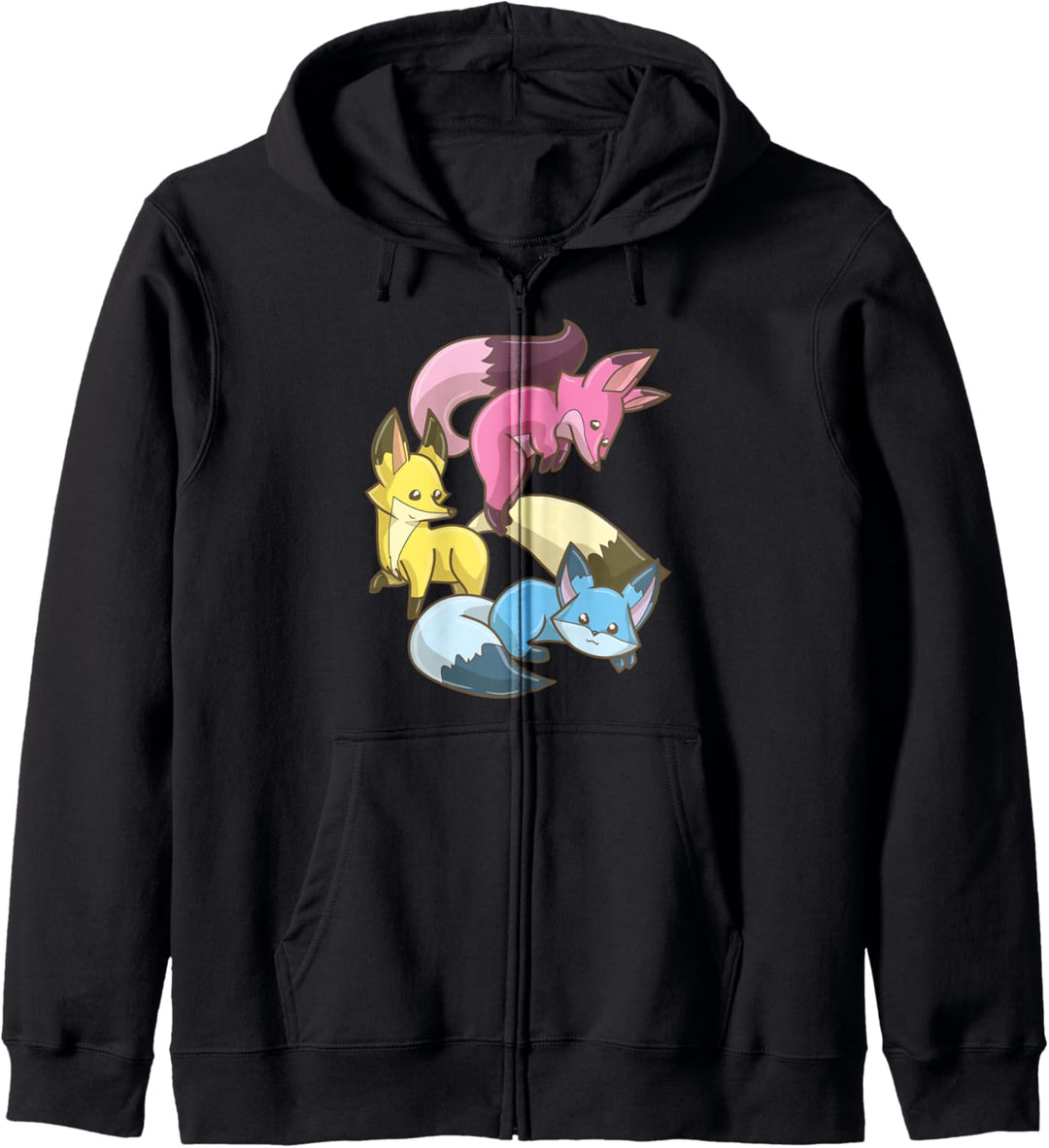 Pansexual Fox Kawaii Pastel Goth Anime Art Subtle Pan Pride Kapuzenjacke