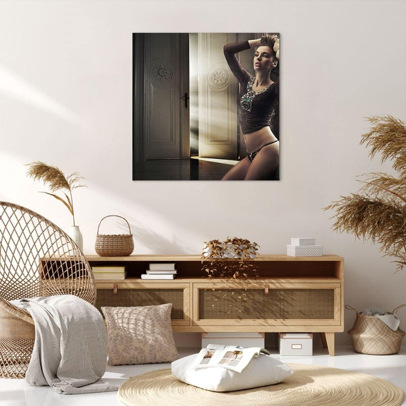 Bilder auf Leinwand 70x70cm Leinwandbild Schönheit Club Kosmetik Disco Gross Wanddeko Bild Schlafzim