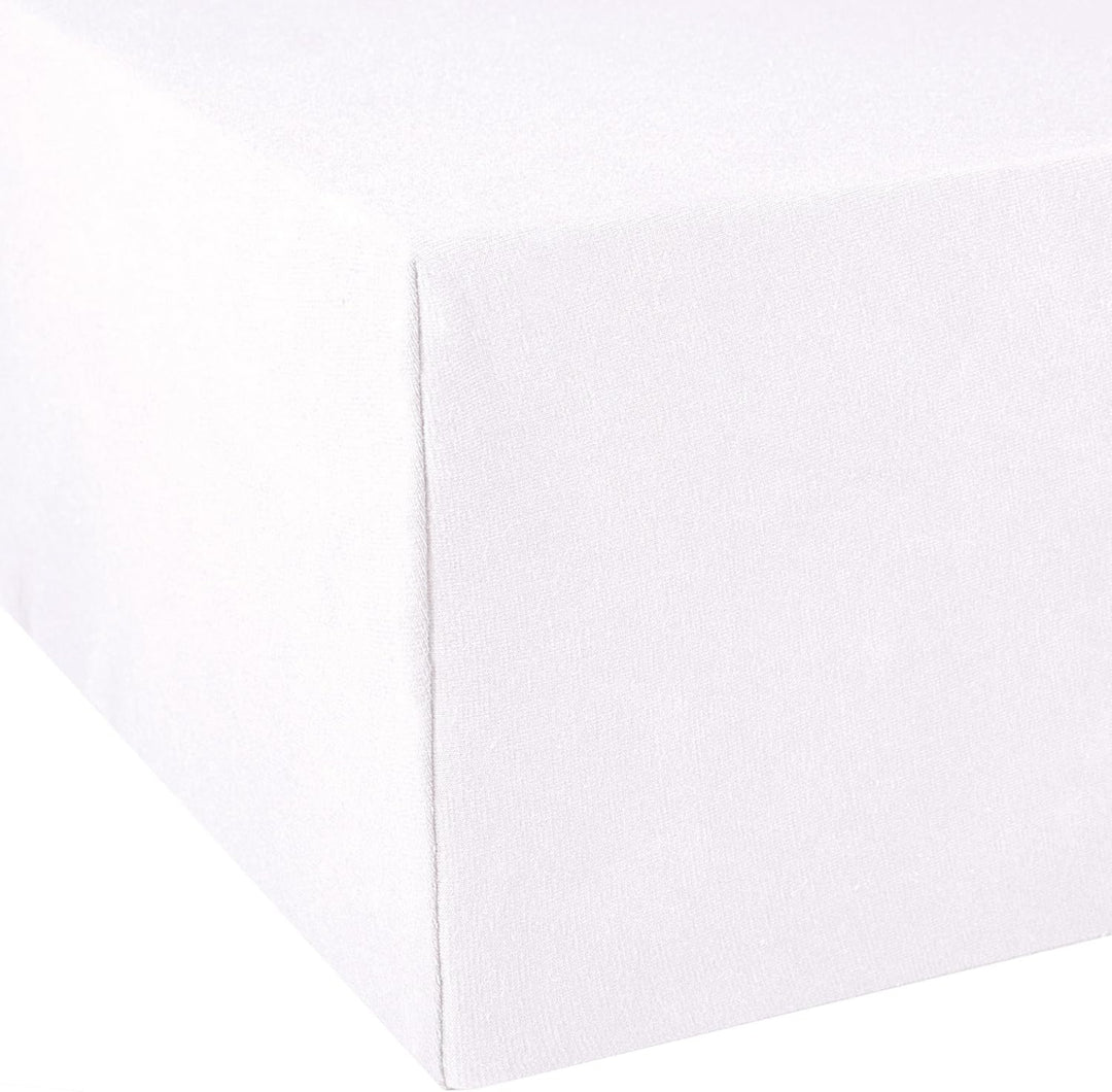aqua-textil Exclusiv Spannbettlaken 200x220-220x240 cm Schnee weiss Jersey Baumwolle 230g/qm Spannbe