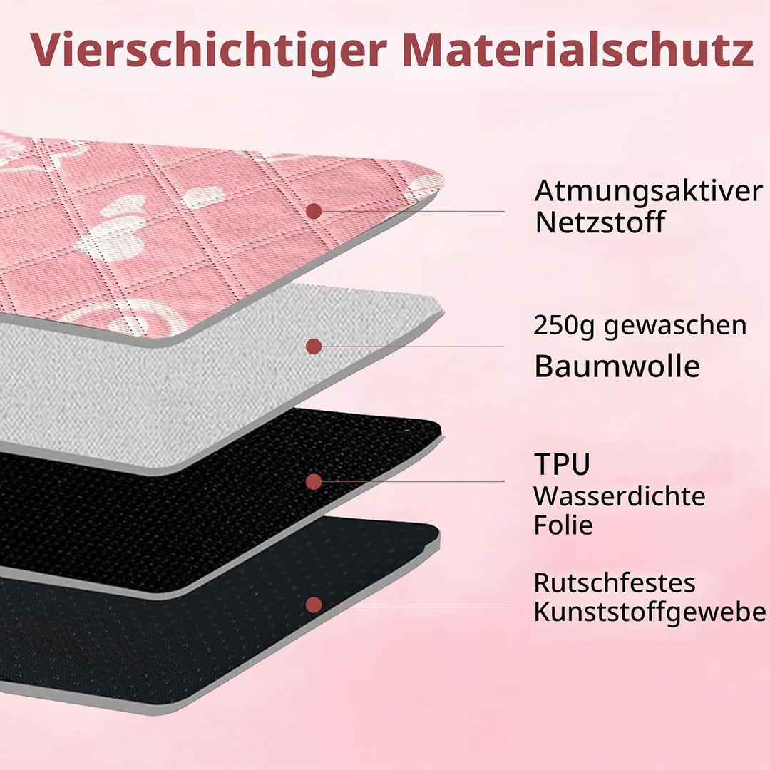 2 Stück 60x120cm Meerschweinchen Unterlage Waschbar: Pipipads Meerschweinchen, Rosa, wasserdichte Su