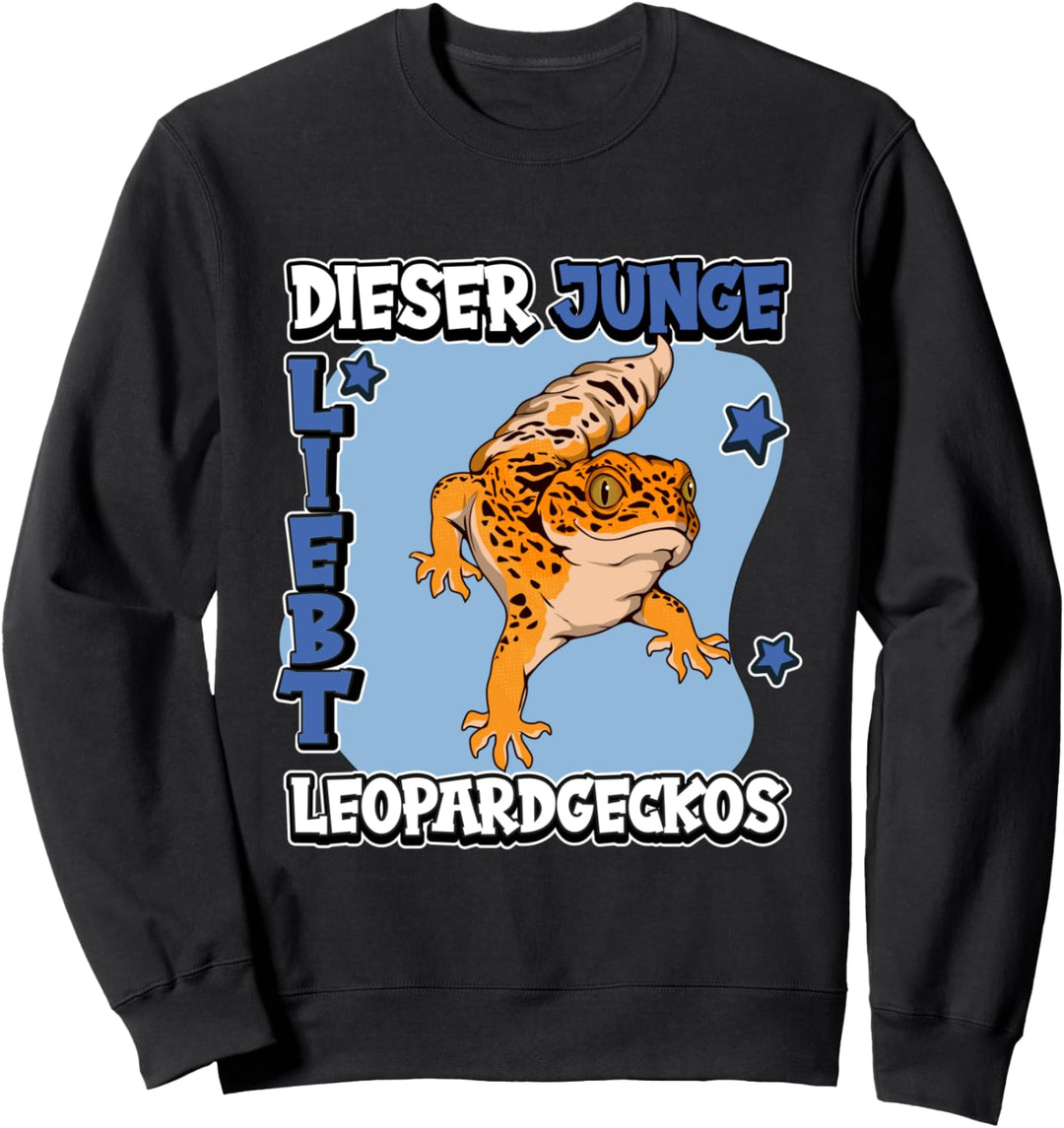 Kinder Leopardgecko Sachen Dieser Junge liebt Leopardgeckos Sweatshirt