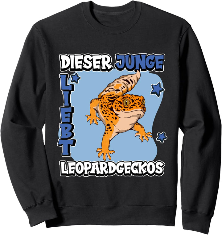 Kinder Leopardgecko Sachen Dieser Junge liebt Leopardgeckos Sweatshirt