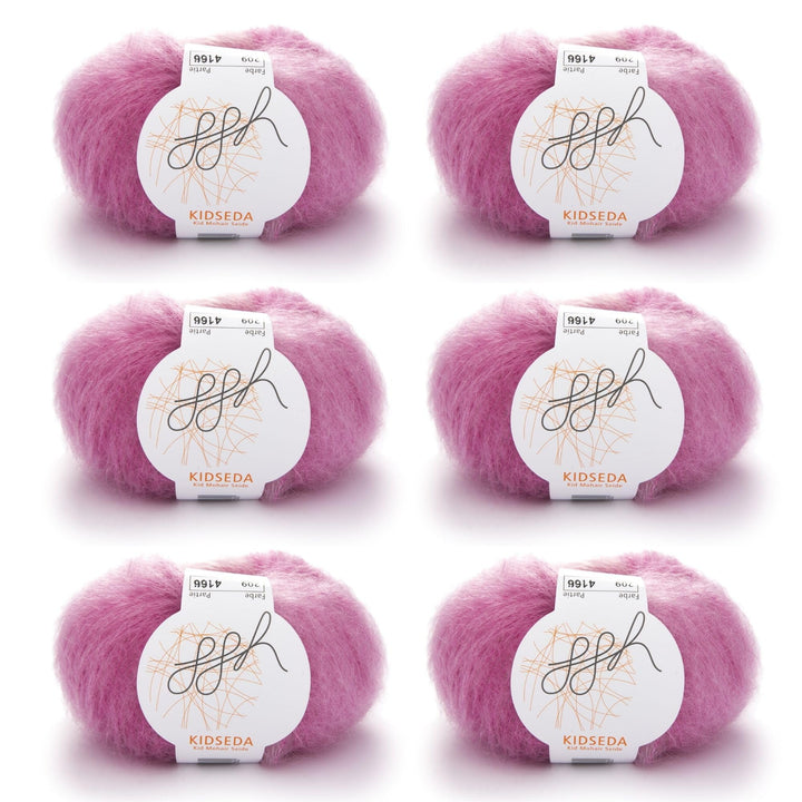 ggh Kidseda Box - 6 Knäuel - Mohairwolle mit Seide zum Stricken - Farbe 209 - Rosameliert, 209 - Ros