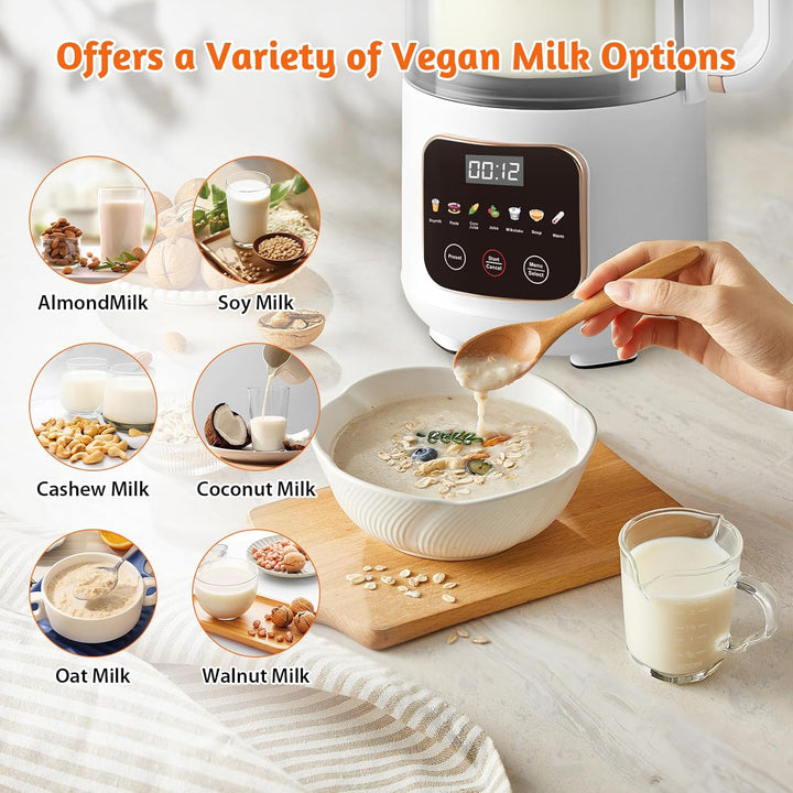 Nussmilchmaschine 1500ML, Sojamilch Hersteller mit 16 Klingen, 7 in 1 Sojamilchmaker Multifunktional