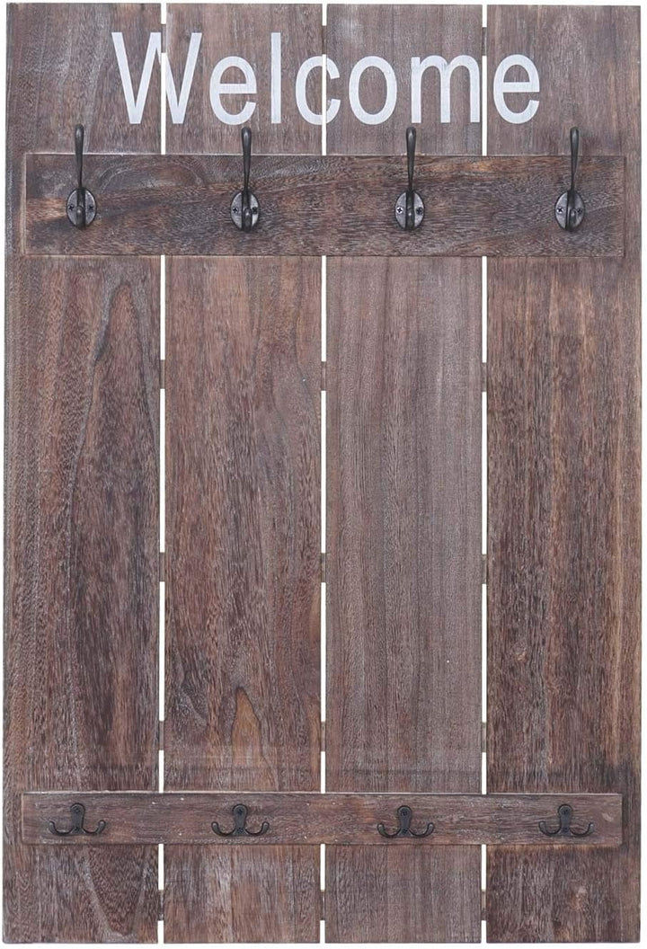 Mendler Wandgarderobe HWC-C89 Welcome, Garderobe Garderobenpaneel, Shabby-Look Vintage, 91x60cm - br