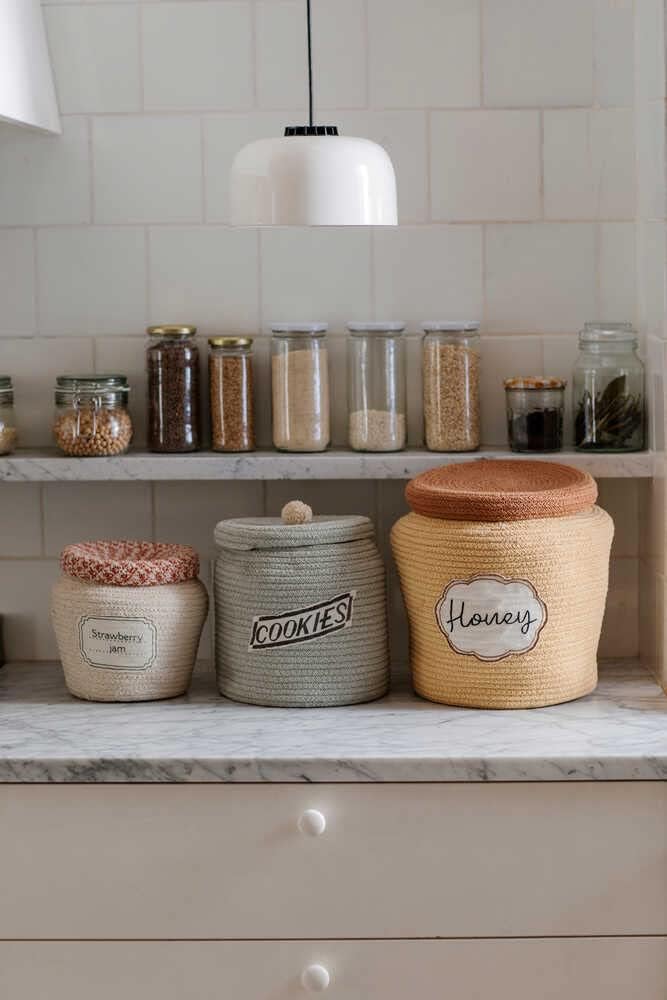 Lorena canals Jam Jar Aufbewahrungskorb für Kinderzimmer oder Kinderzimmer, handgefertigt, aus Baumw