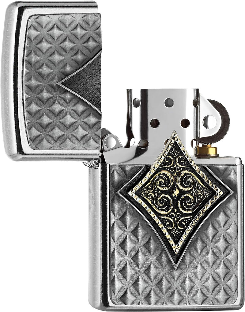 Zippo PL 207 KARO Emblem 3D Feuerzeug, Messing, Design, 5,8 * 3,8 * 1,2